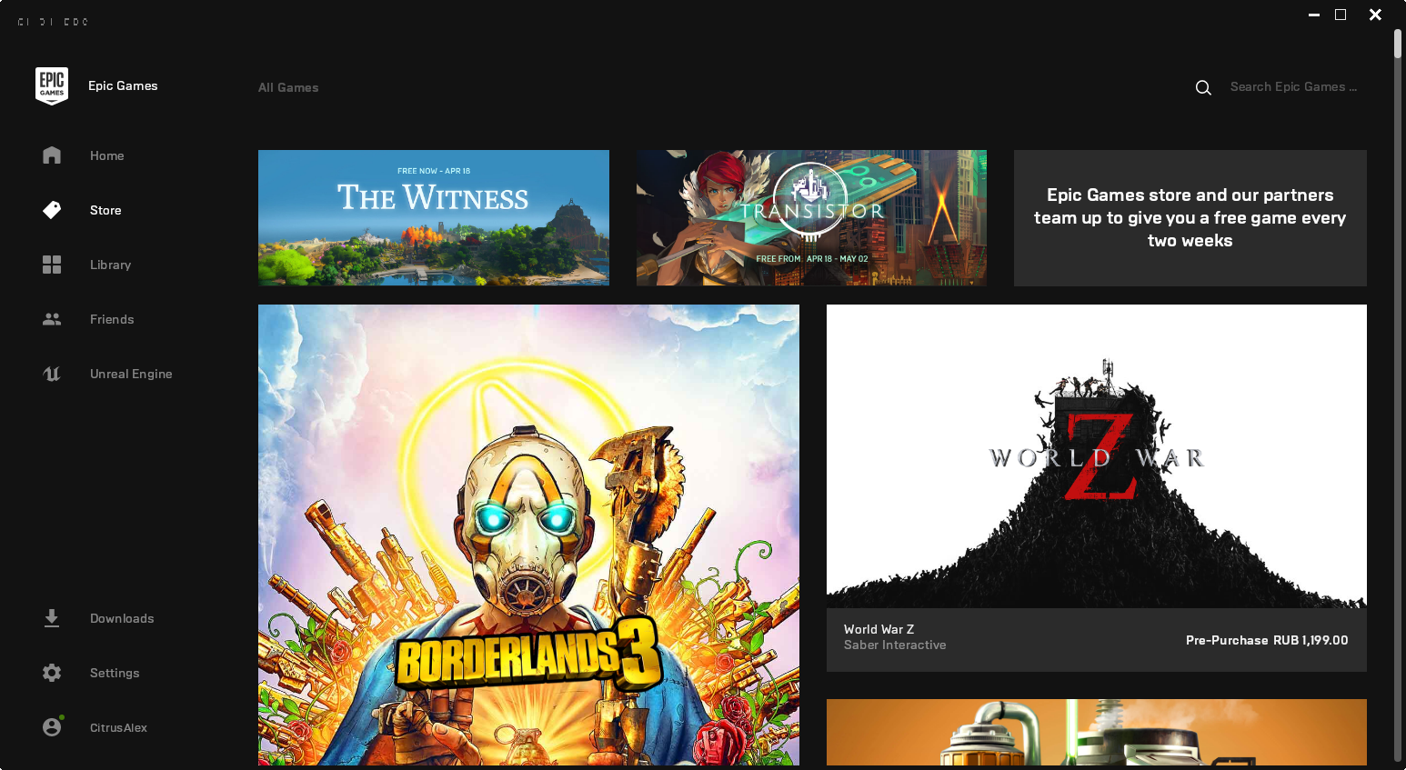 free games on epic store