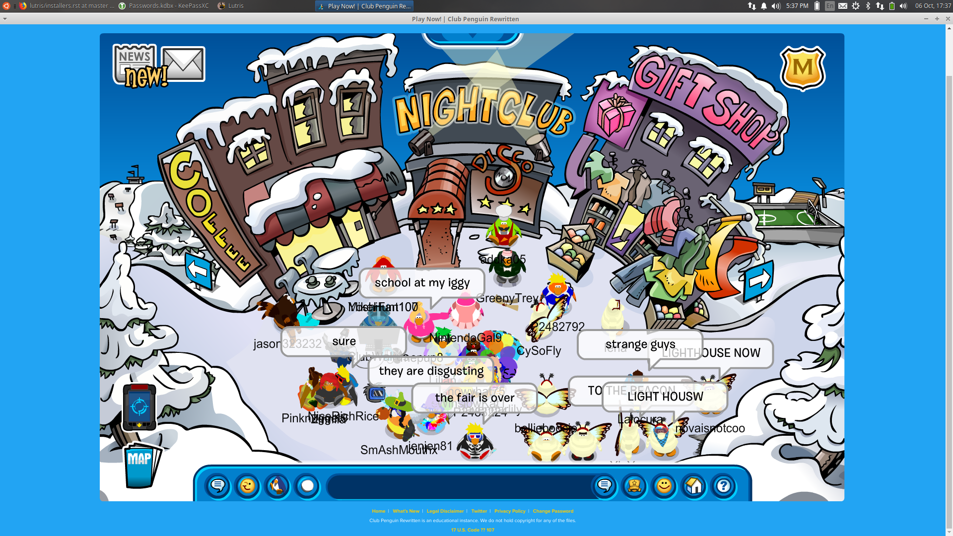 Using Club Penguin