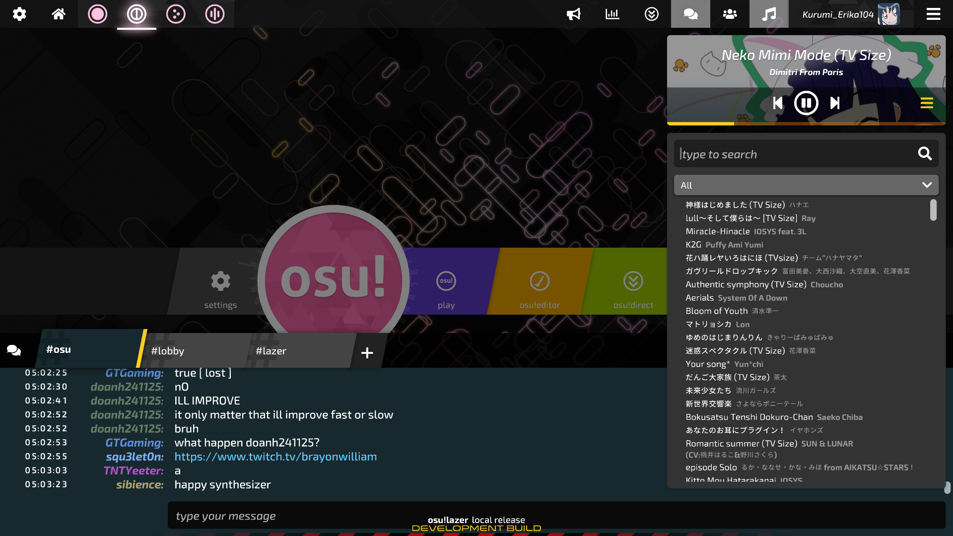 installing osu lazer